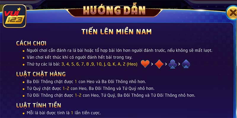 Luật chơi quan trọng giúp bạn tiếp cận trò chơi dễ dàng
