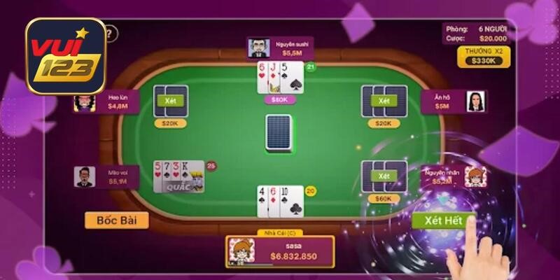 Giai đoạn đầu tiên trong ván bài xì dách Vui123